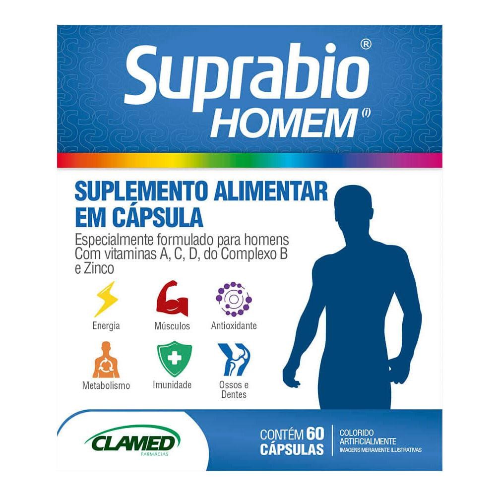 Suplemento Alimentar Suprabio Homem c/ 60 Cápsulas em Oferta na Shopee