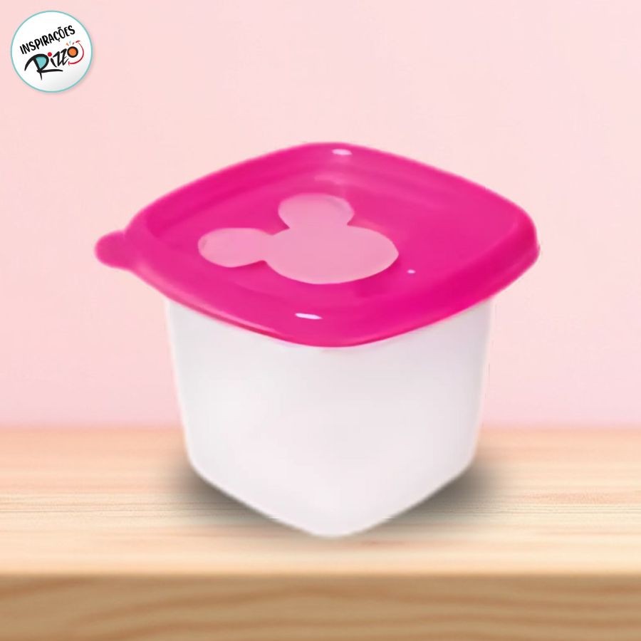Pote com Válvula Quadrado - Minnie Rosa - 170ml - 8x8cm - 1 unidade - Disney Original - Rizzo em Oferta na Shopee