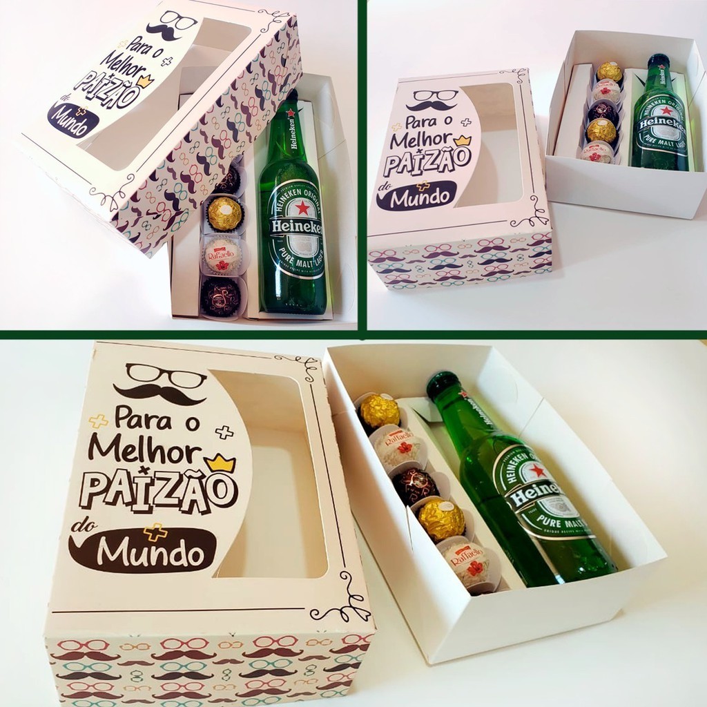 12 Caixas Para Longneck Com Berço Regulável Do Dia Dos Pais, lembrancinha 23x15x07cm