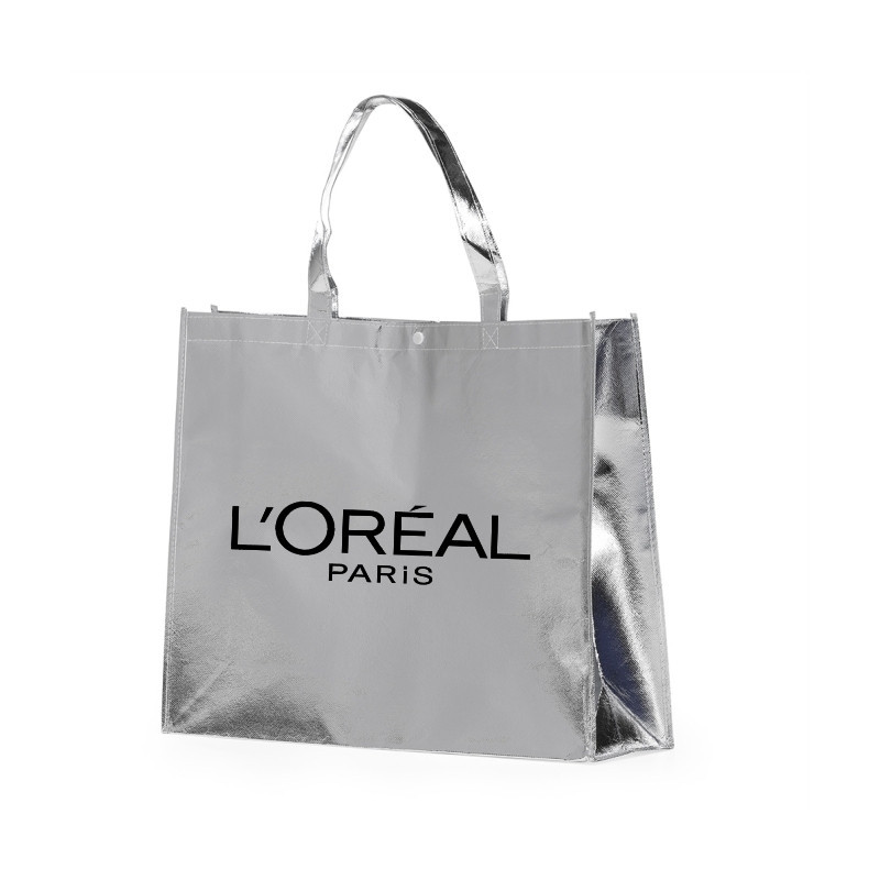 Sacola Tnt Metalizado 45x35x11 C/ Logo Kit Com 50 Unidades em Oferta na Shopee