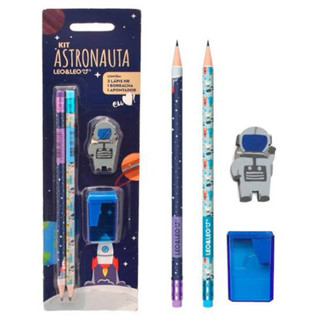 Kit Escolar Astronauta com 4 Peças Leo&Leo Divertido em Oferta na Shopee