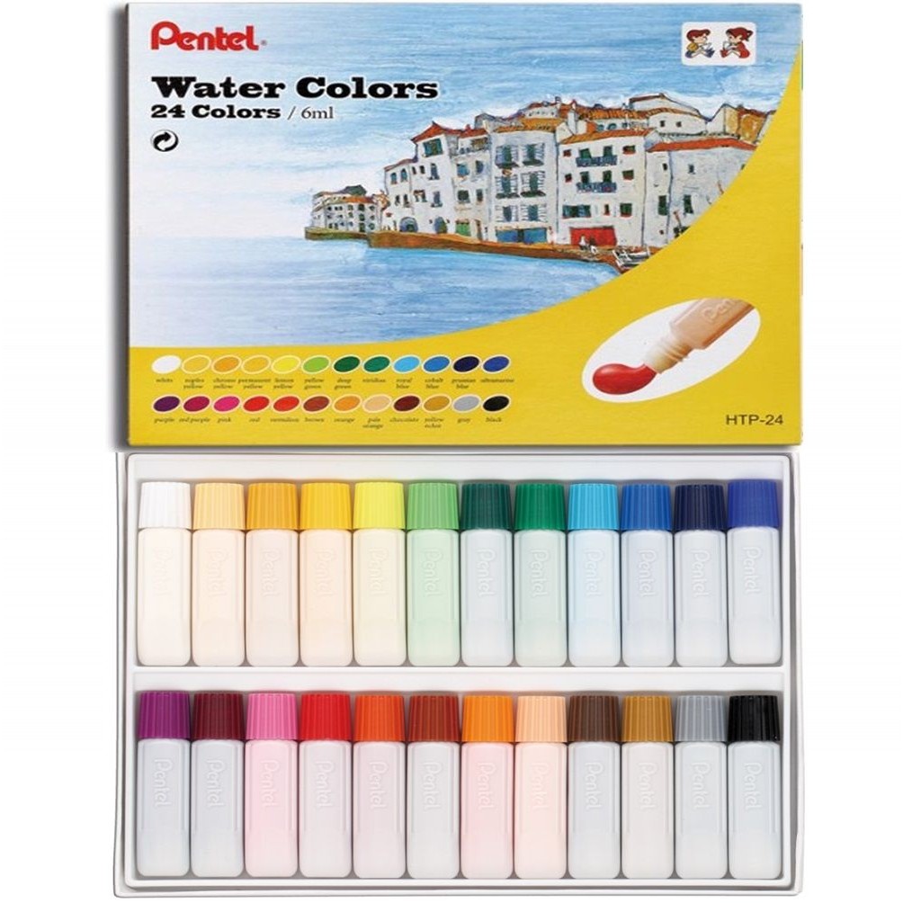 Aquarela Pentel Semi Profissional Htp 24 Cores X 6ml