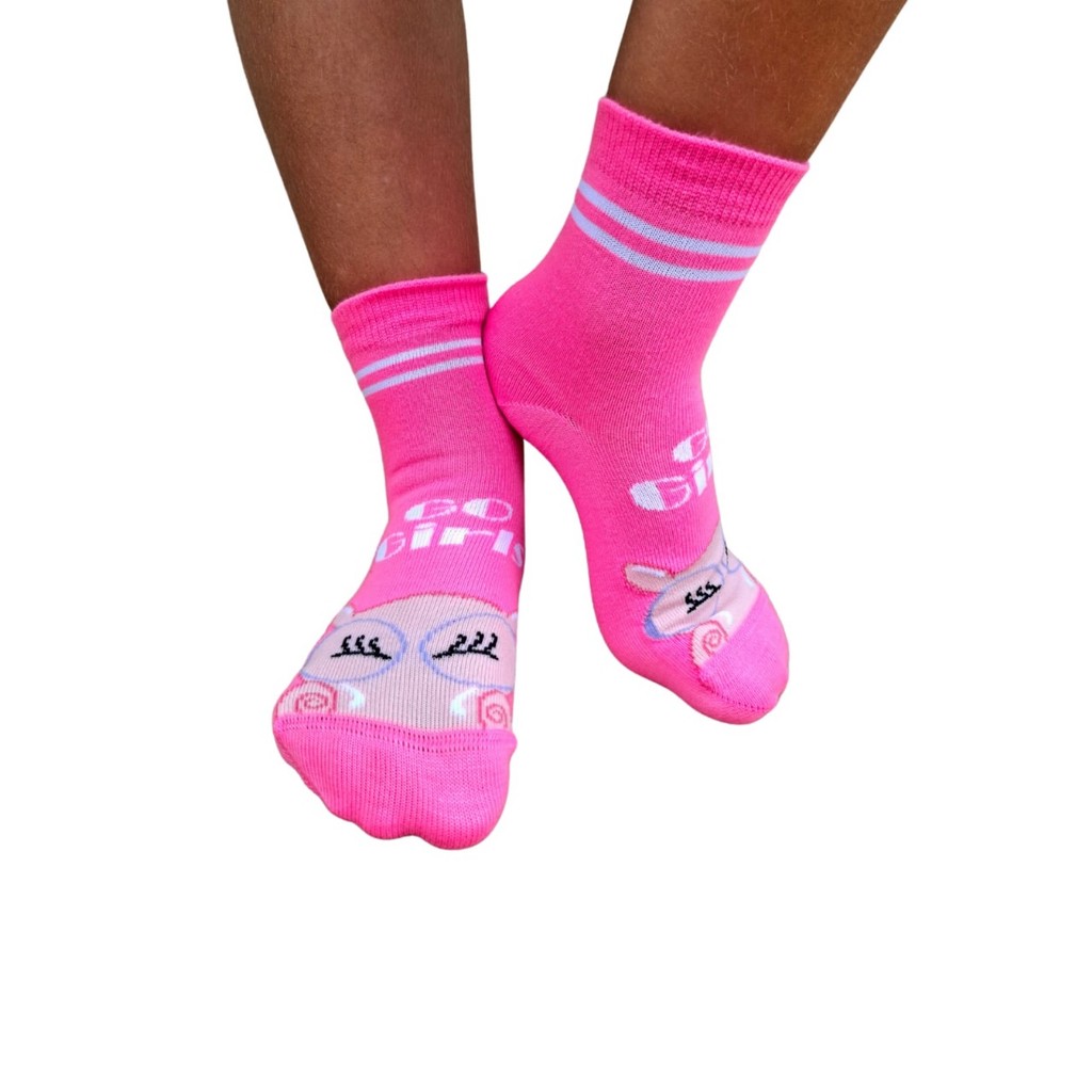 MEIA TEEN DIVERTIDA ROSA PUKET REF-21003002 / 26-33 em Oferta na Shopee