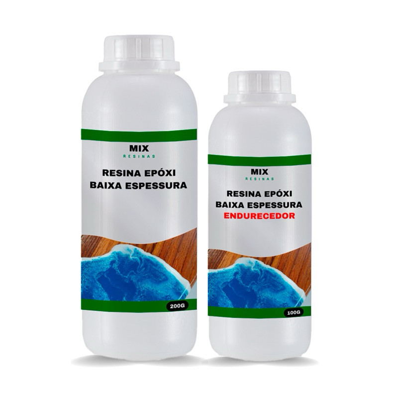 Kit 500g Resina Epóxi Baixa Espessura Para Madeira e Artesanato + Endurecedor