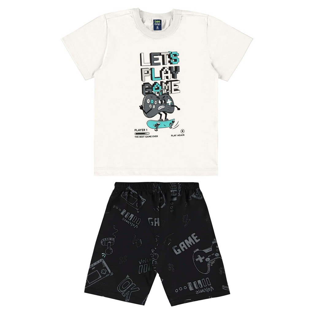 Conjunto com Camiseta e Bermuda para Menino Bee Loop em Oferta na Shopee