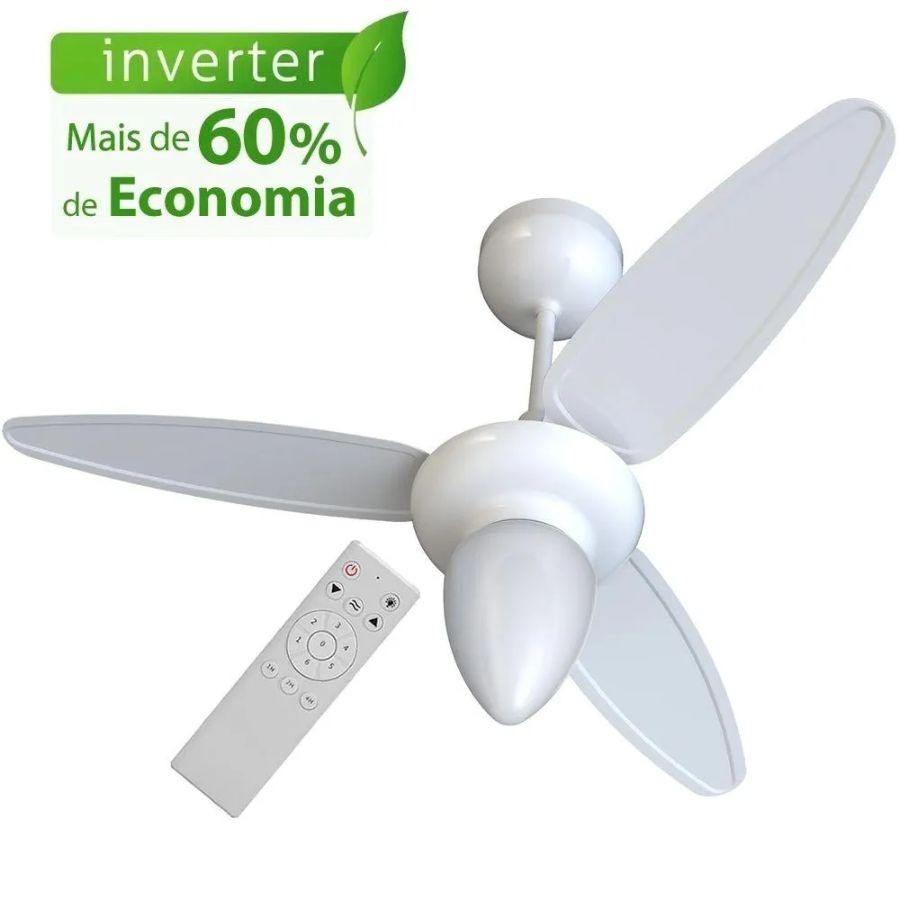 Ventilador de Teto Ventisol Wind Inverter Controle Remoto Bivolt - Branco