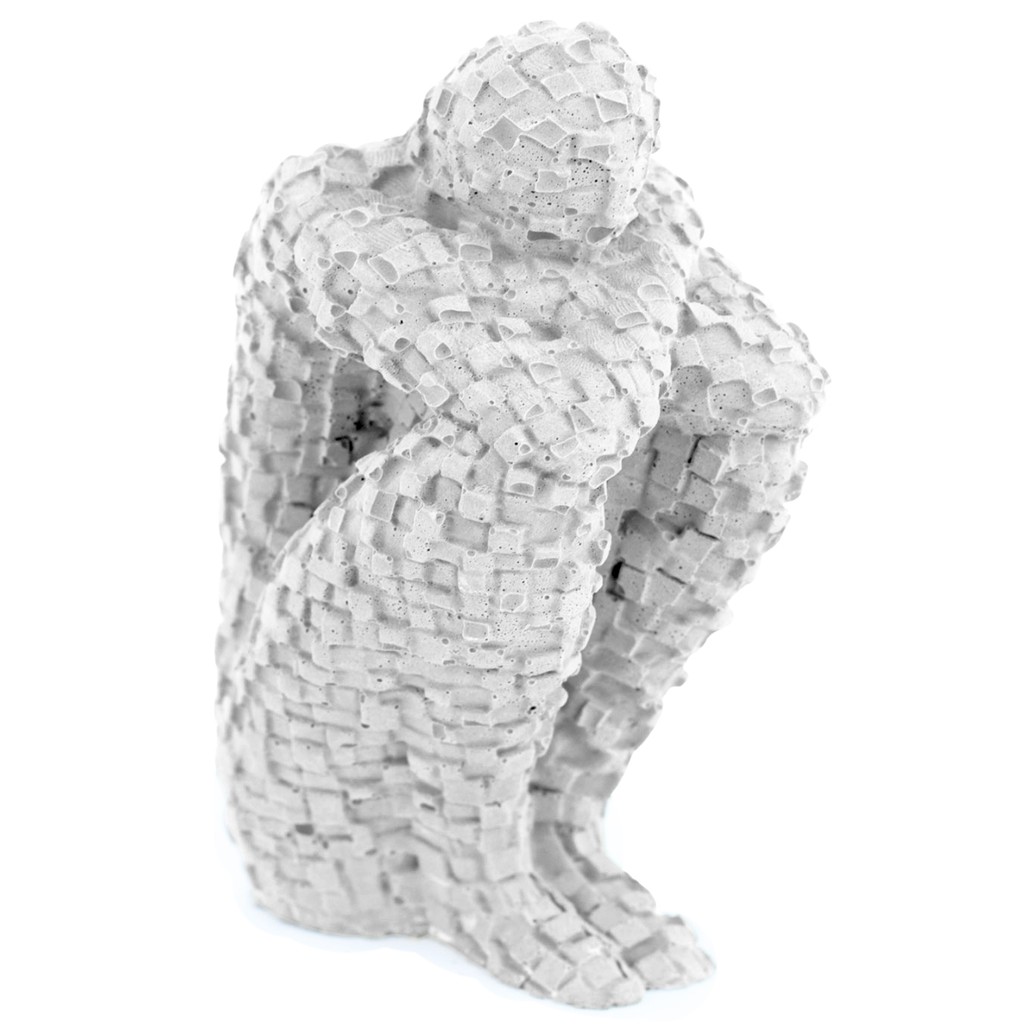 Estatua Pensador Artesanal Porta Livro 9,5x5,5cm Em Resina Mineral