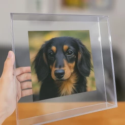 Quadro de Acrílico Transparente Moldura Caixa Premium Para Parede e Mesa