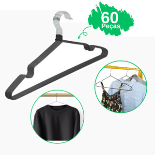 Kit com 60 peças Cabide Metal Emborrachado em Oferta na Shopee