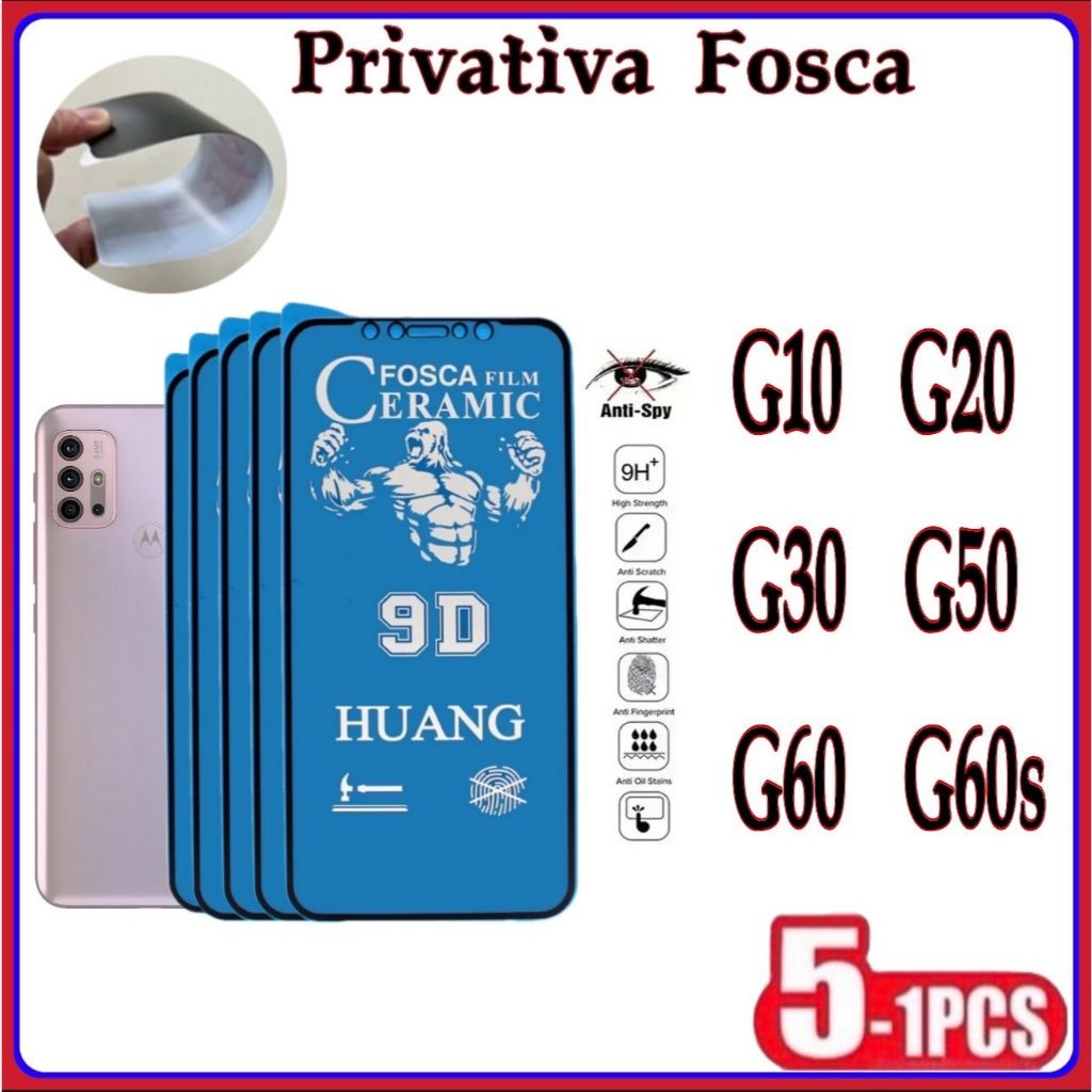 Película Privativa Fosca Anti-Spy Matte Cerâmica Hidrogel MOTO G10 G20 G30 G50 G60 G60S