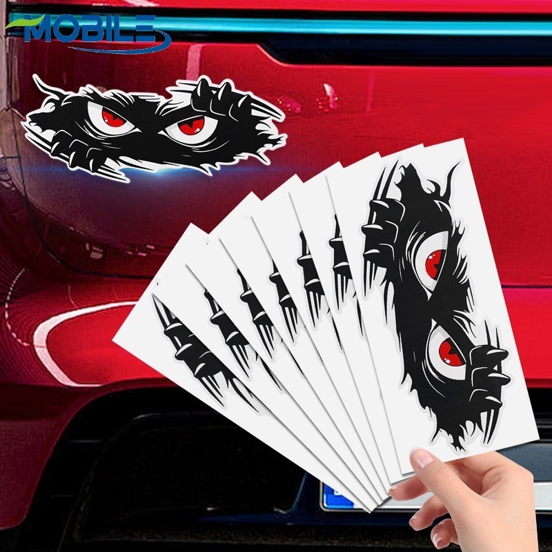 Adesivo De Carro De PVC Premium Com Design De Olhos Vermelhos Irritados , Decoração À Prova De Intempéries , Fácil Aplic