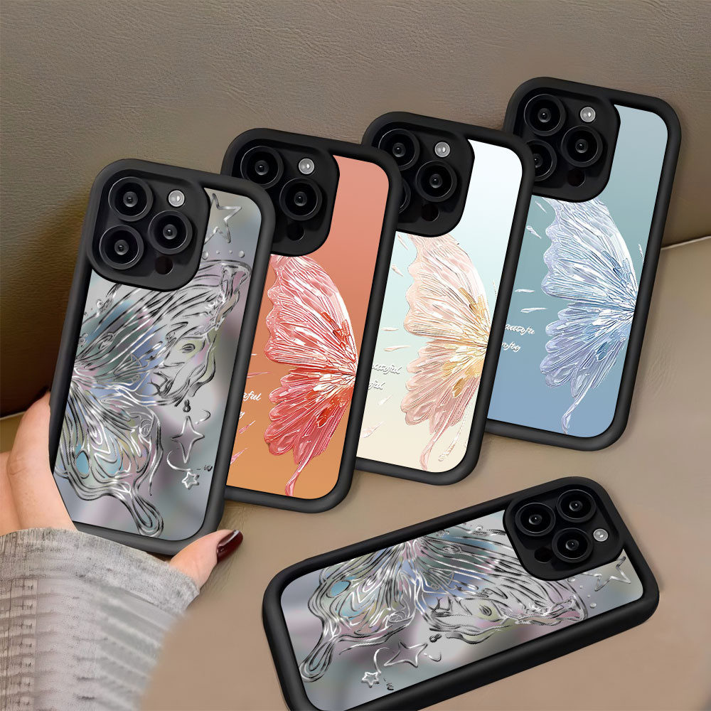 Capas Borboleta Gradiente Laranja Samsung S24 Ultra S24 Plus S23 S22 S21 M34 F34 A15 A14 A13 A55 A35 A54 S23
