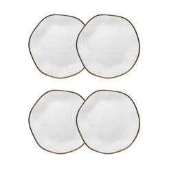 Conjunto 4 Pratos de Sobremesa 21,5 cm Ryo Maresia Porcelana Oxford