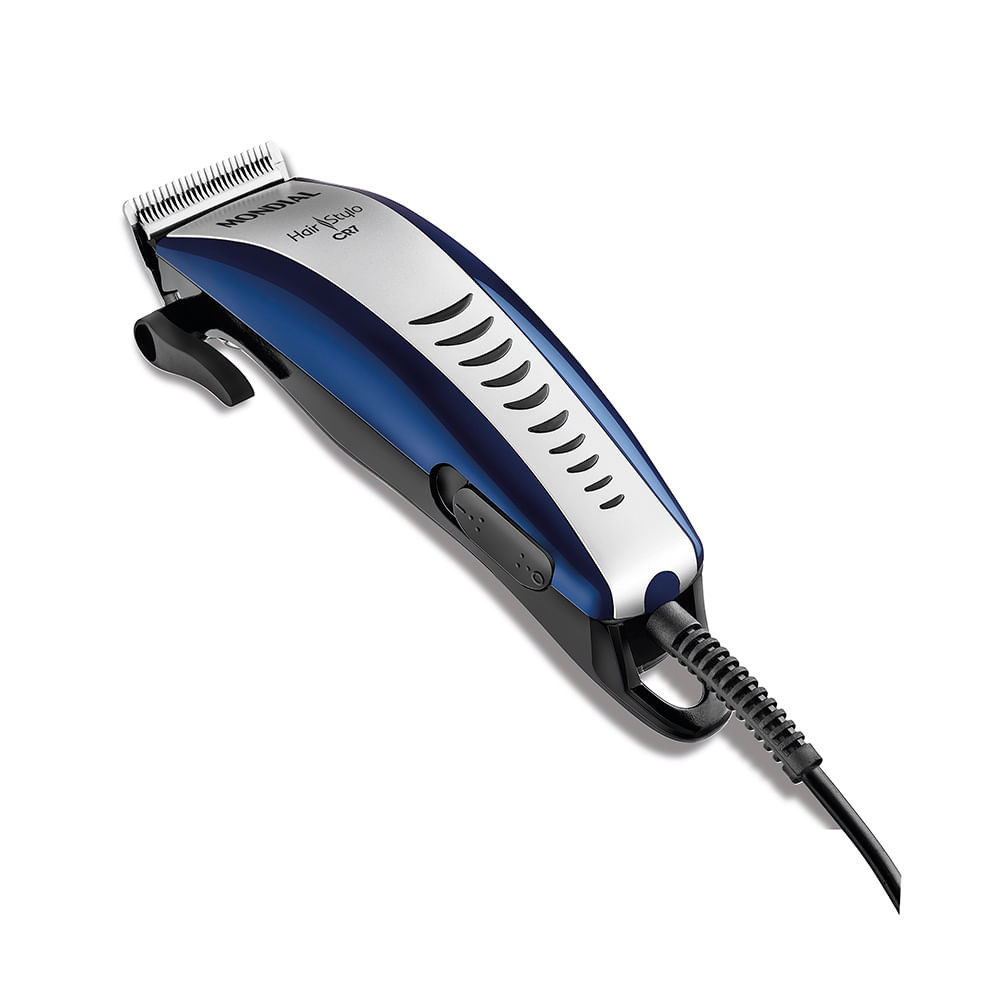 Cortador De Cabelos Hair Stylo Cr7 Mondial Azul e Prata 10W CR-07 - Beauty