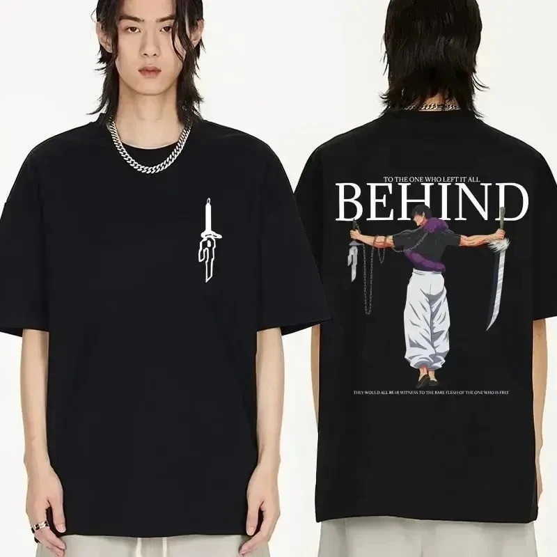 Camiseta Unissex Behind Jujutsu Kaisen Streetwear Algodão Lançamento