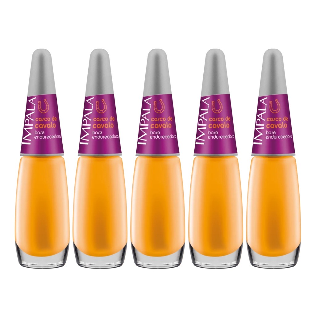 Kit 5 Esmalte Impala Base Casco De Cavalo Fortalecedora Unha