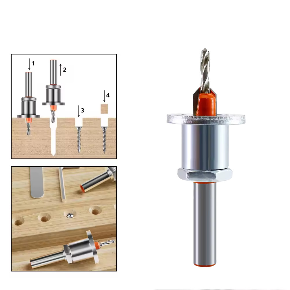 Kit Brocas Escareadora Para Madeira Mdf Profissional Broca Fresa Escariadora Marceneiro Perfuratriz