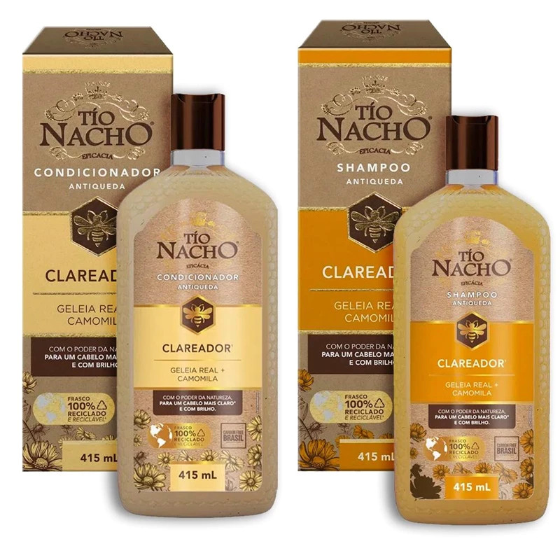 Kit Tio Nacho Antiqueda Clareador Shampoo 415ml + Condicionador Clareador 415ml