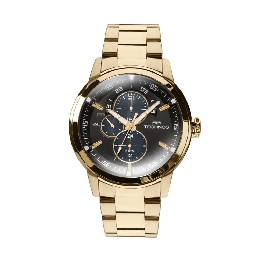 Relógio Technos Grandtech Dourado Masculino 6P57AA/4P