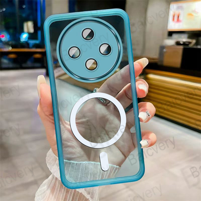 Para Redmi 14C/Xiaomi POCO C75 4G/A4 5G Câmera Macia Capa Protetora Traseira Com Adesivo Magnético