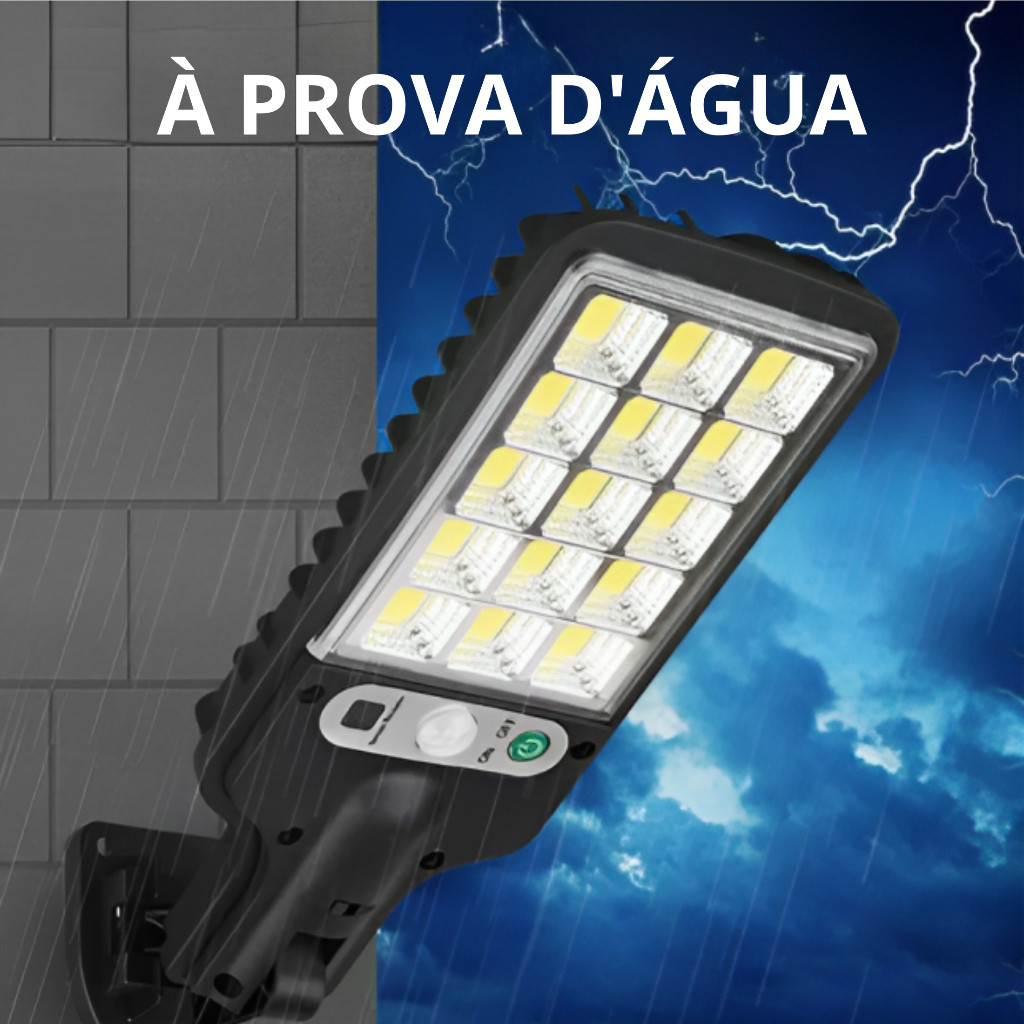 MINI Luminária Solar Poste Parede Refletor 180Cob 180w Controle Sensor Presença ProvaD'Água em Oferta na Shopee