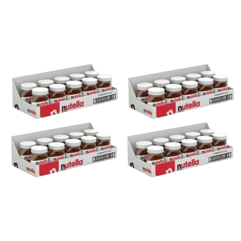 Kit com 4x Caixa de 10un Creme de Avelã Nutella Original 140gr