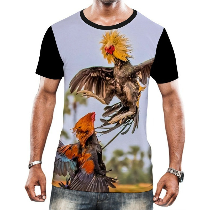 Camisa Camiseta Masculina Galo Índio Fazendeiro Galinha Hd 2