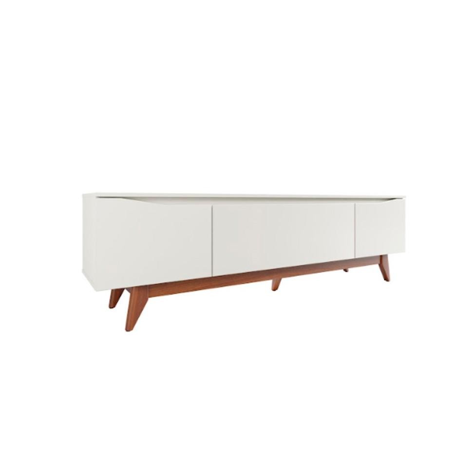 Rack para TV até 75 Polegadas Flynt Off White e Natural 184 cm