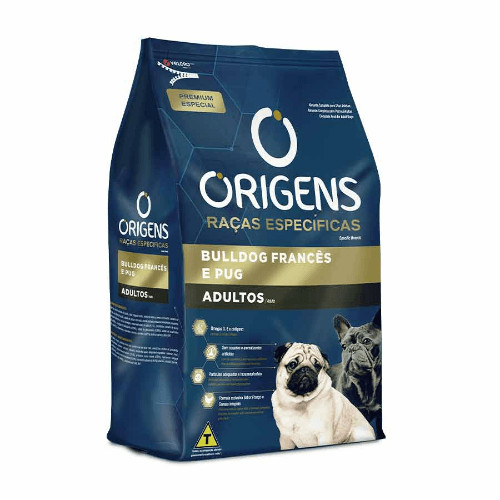 Ração Origens Raças Específicas para Cães Adultos Buldog Francês e Pug - 1kg