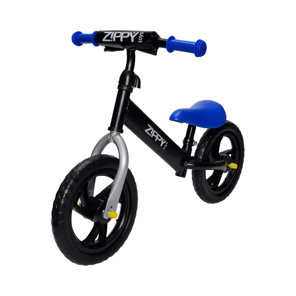 Bicicleta Infantil de Equilíbrio Azul Aro 12 Zippy Toys Presente Criança Menino Menina Coordenação