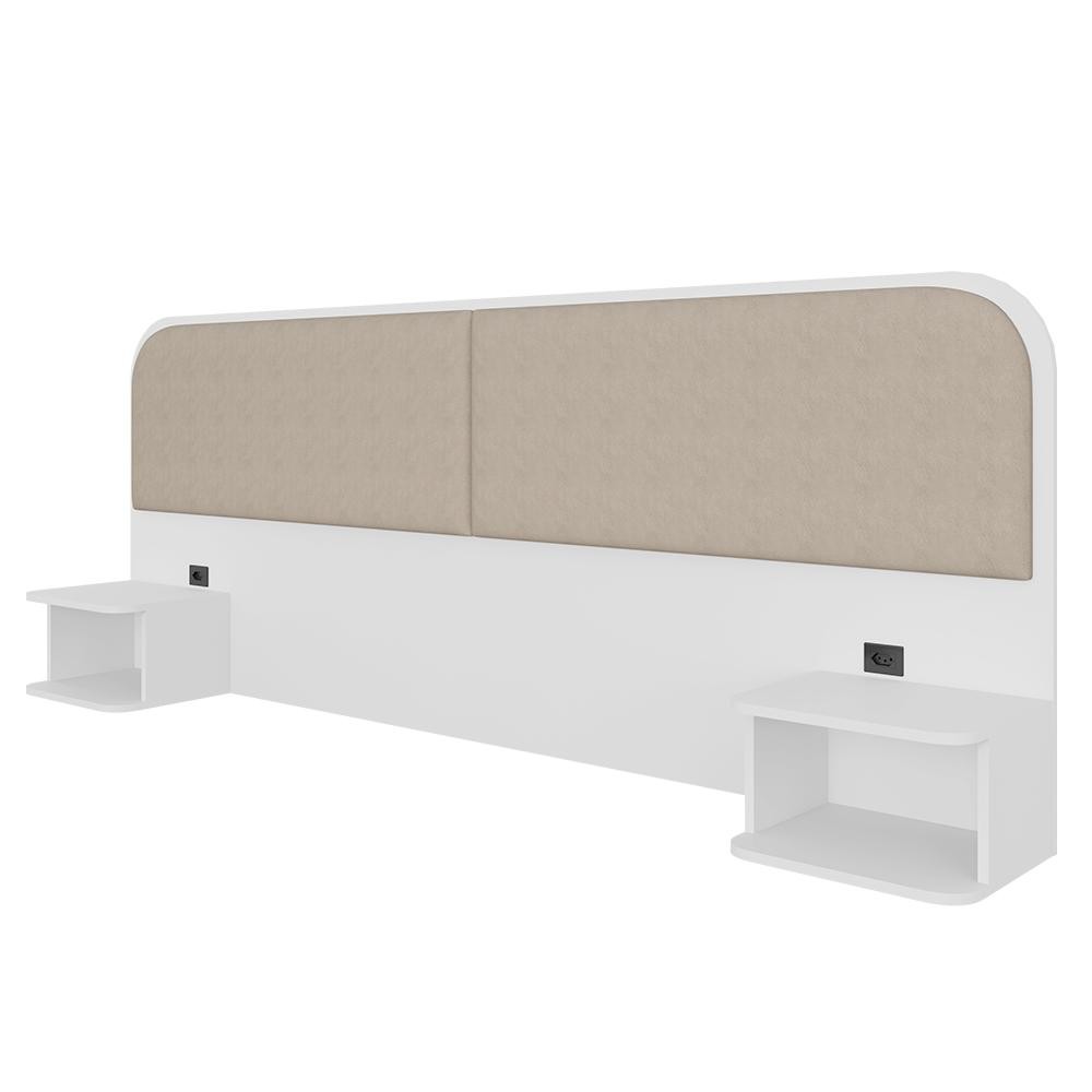 Cabeceira Suspensa Casal Amsterdã Branco/bege - Móveis Arapongas em Oferta na Shopee