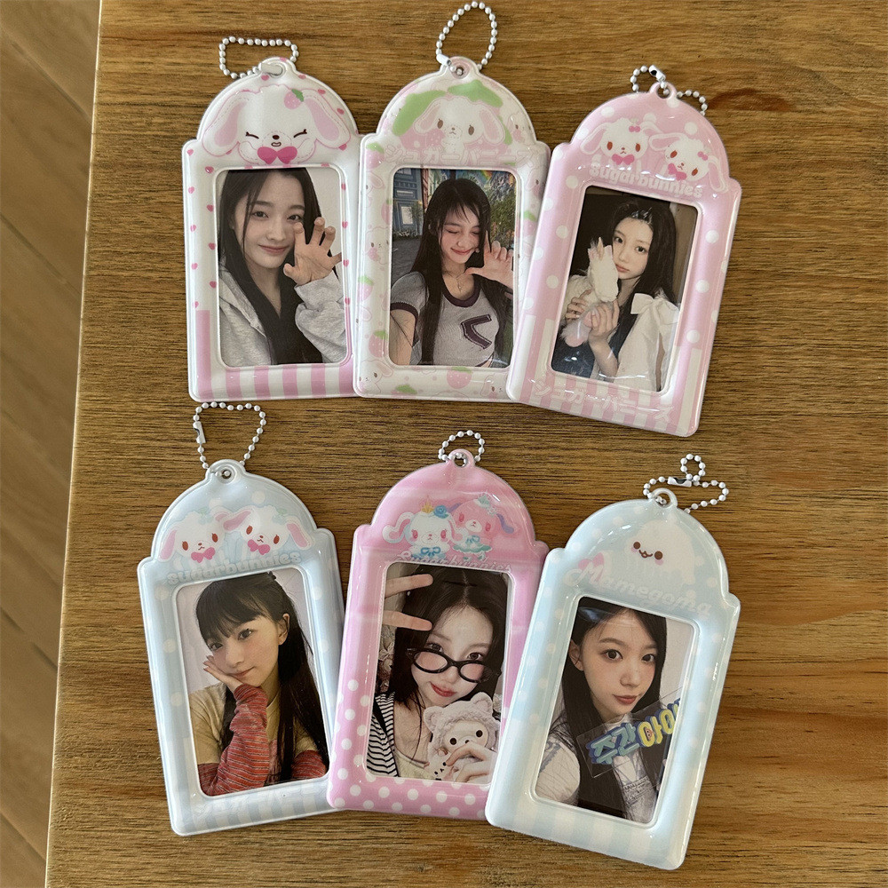 Ins bonito morango coelho 10cm titular do cartão Polaroid amor feijão pequeno cartão Campus cartão estrela perseguindo a em Oferta na Shopee