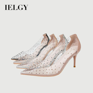 IELGY Sandálias De Salto Alto Simples Apontou Strass Ielgy Transparente 7cm Salto Fino Sapatos Femininos em Oferta na Shopee