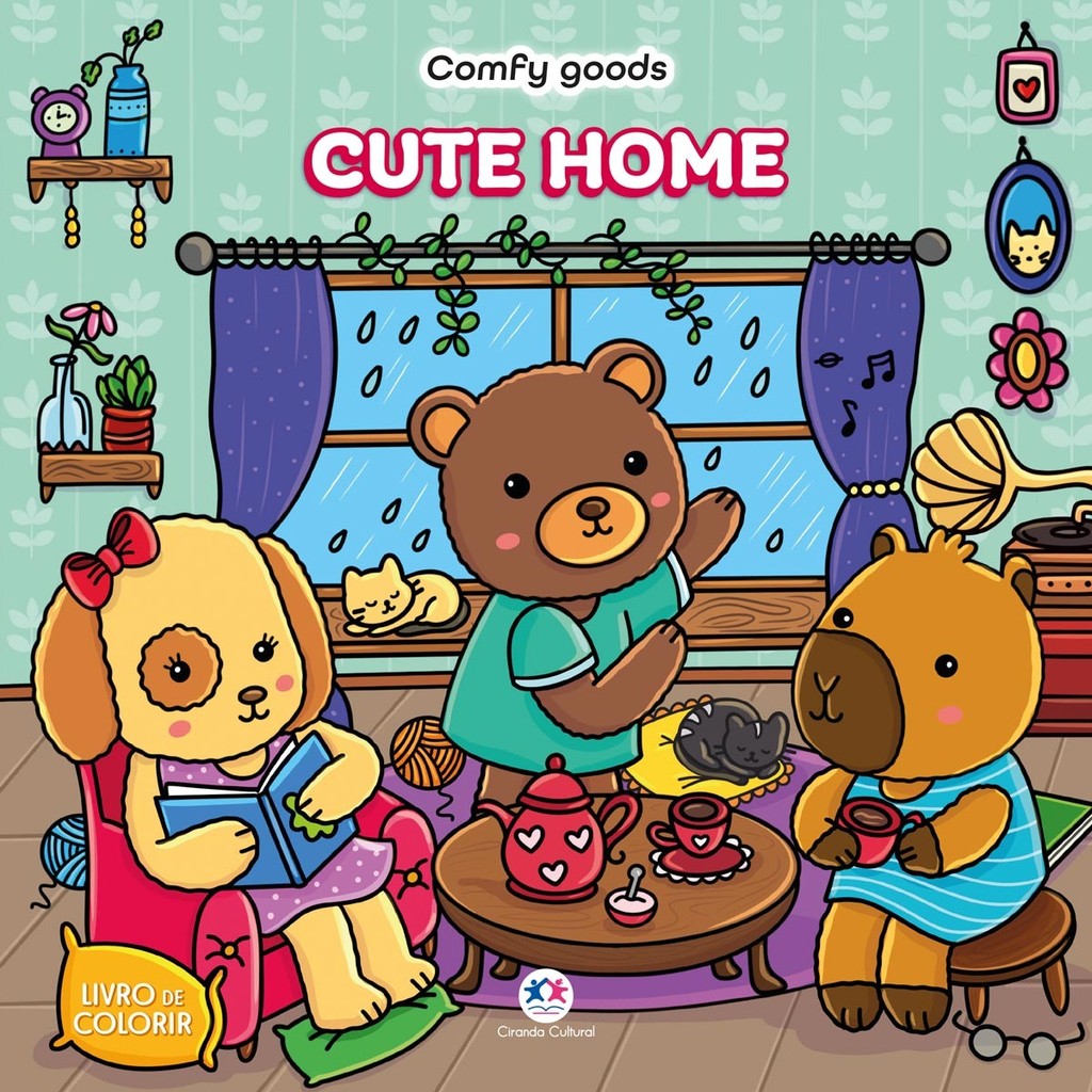 LIvro Caderno Para Colorir Férias Cute Home Pintar Desenhar Tik Tok Antiestresse