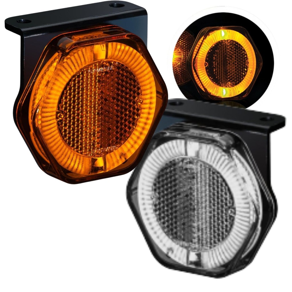 Lanterna Lateral LED Delimitadora Carreta / Truck / Baú Sinalsul Flex - Guia de Luz - 12V / 24V - Com Suporte (Sinalsul em Oferta na Shopee