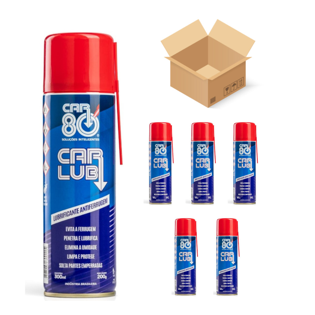 Kit 6 Car Lub Desengripante Car 80 Spray 300ml - Atacado Oficina Lubrificante Antiferrugem em Oferta na Shopee