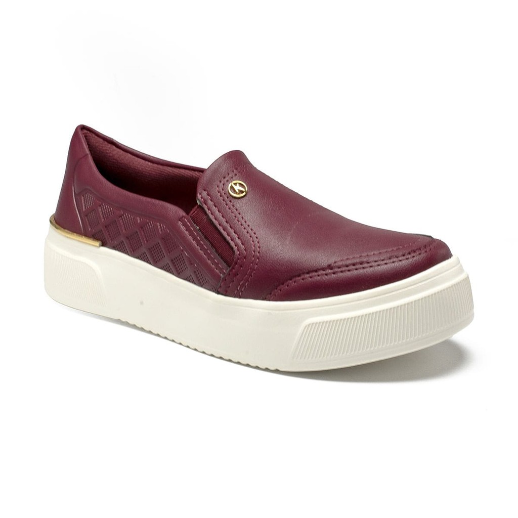 Tênis Kolosh Slip On Flatform Bordô