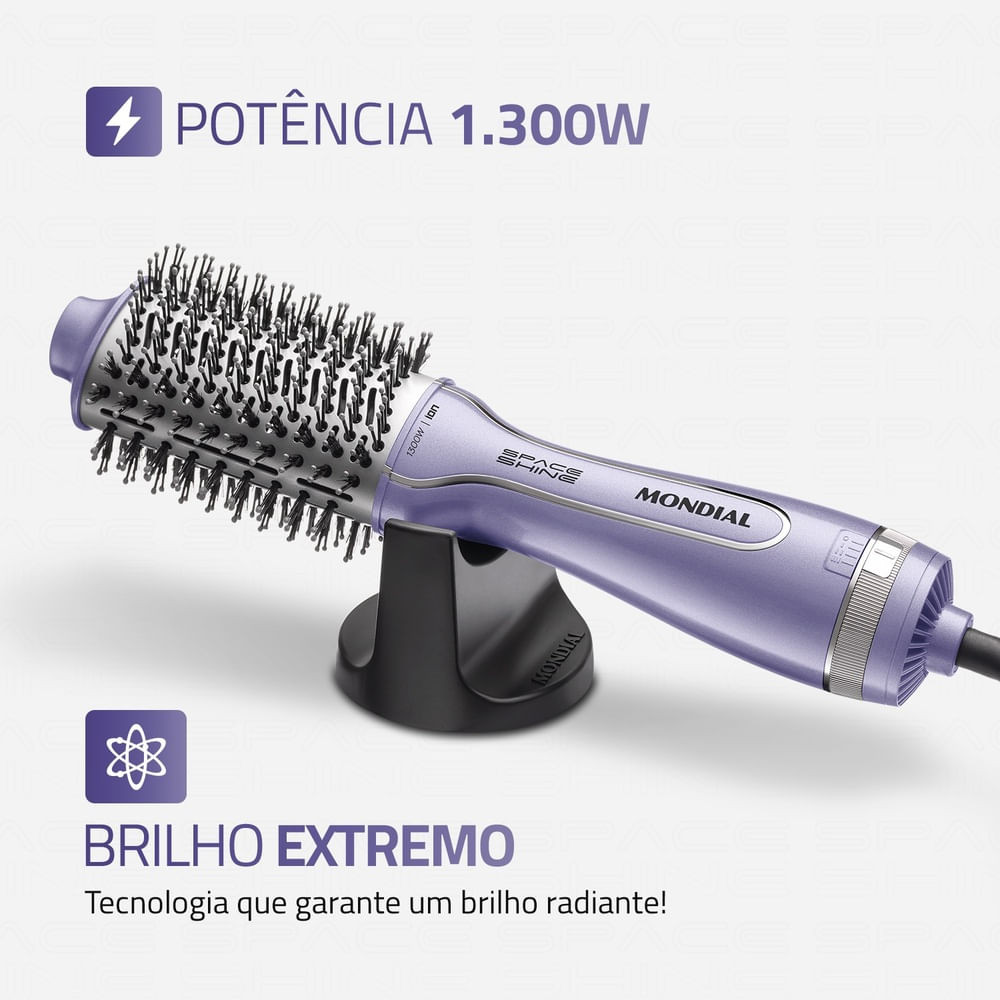 Escova Secadora Space Shine  Mondial  Lilás  1300W  - ES-21 em Oferta na Shopee