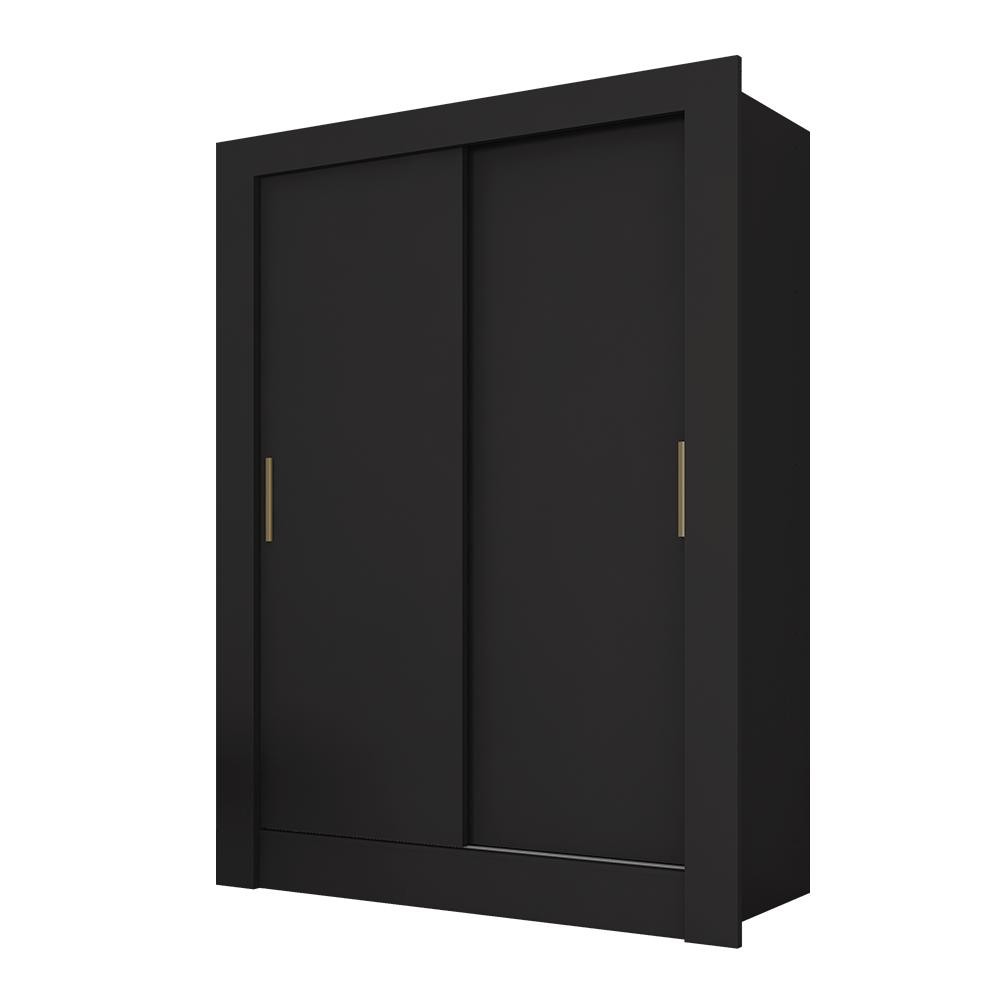 Guarda Roupa 2 Portas De Correr Betina Preto - Móveis Arapongas - Home & Living