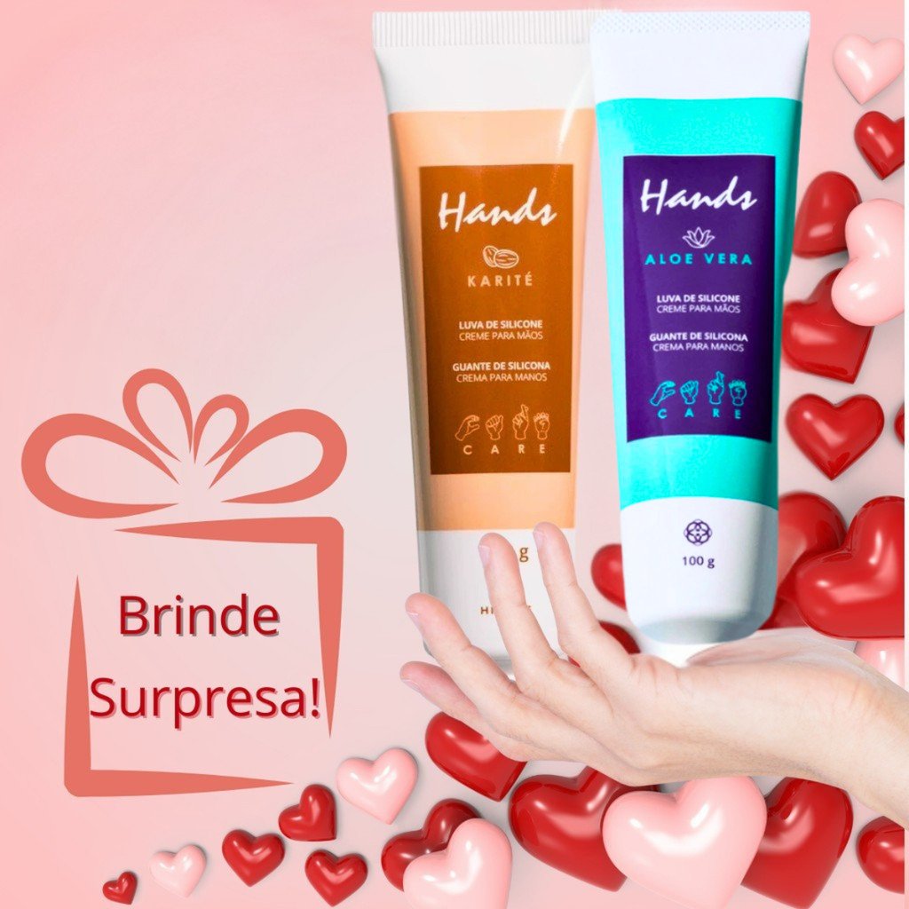 Kit 2 Creme Luva De Silicone Karité e Aloe vera + Brinde surpresa