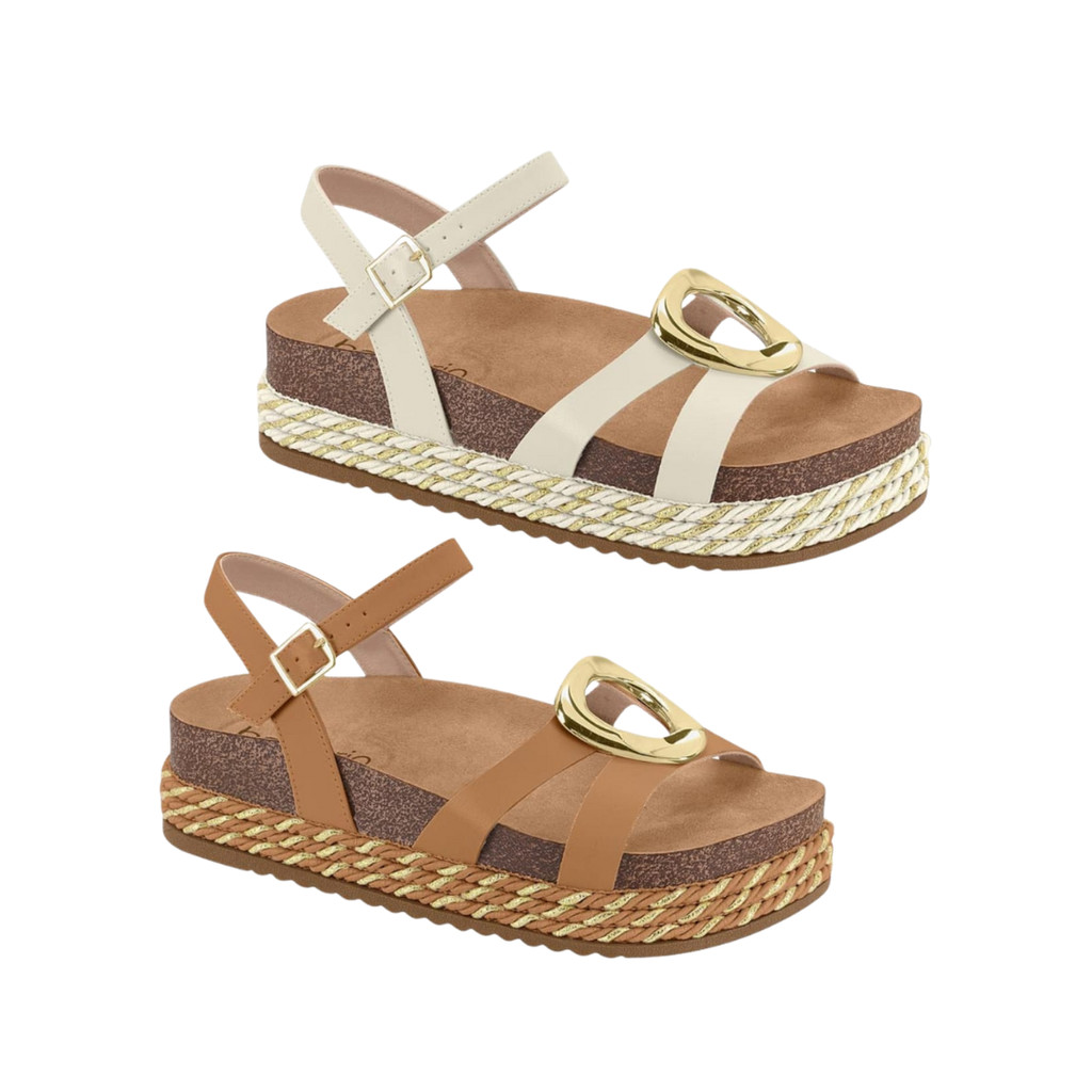 Sandalia Feminina Papete Plataforma Fivela Beira Rio 8546207