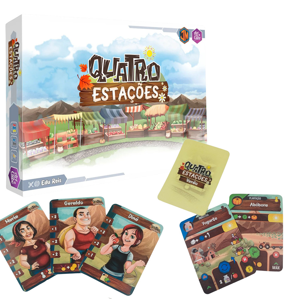 Quatro Estações Jogo de Tabuleiro Jogo na Mesa 1 a 4 Jogador Seja o Melhor Feirante em 1 Ano Board Game