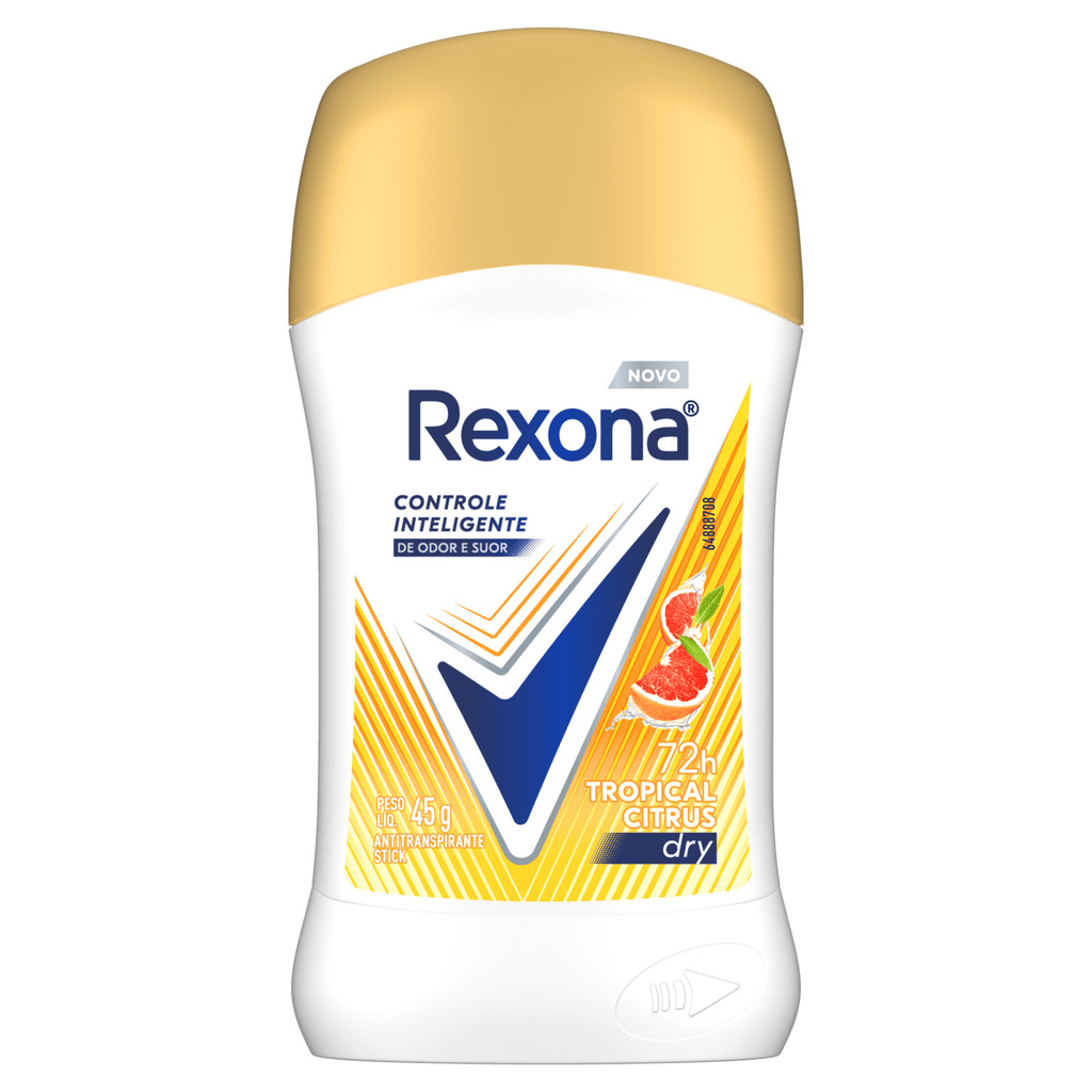 DESODORANTE REXONA STICK TROPICAL CITRUS ANTITRANSPIRANTE 45G em Oferta na Shopee