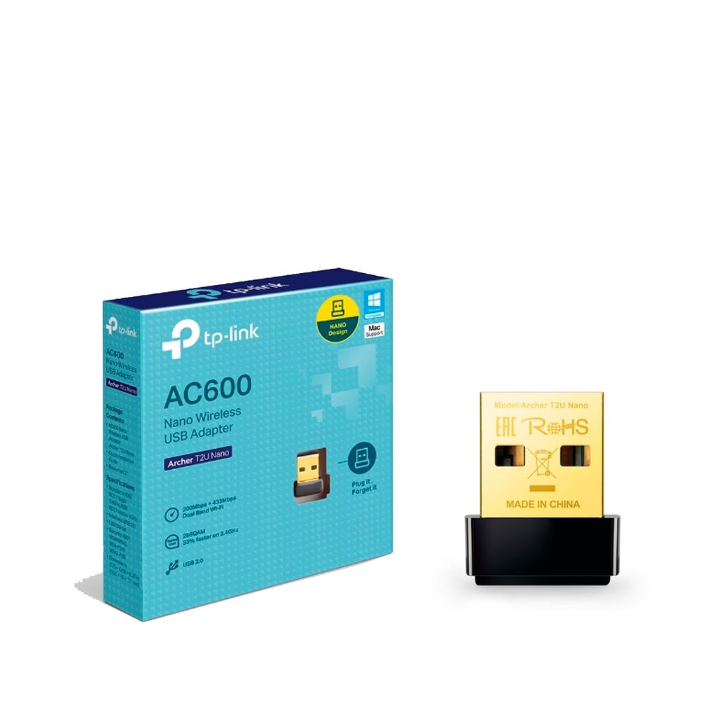 Adaptador USB Wireless WI-FI Nano AC600 2.4ghz E 5ghz T2u TP Link