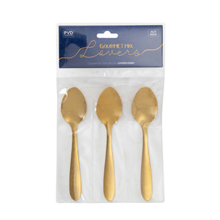Kit 3 Colheres de Chá Dourado Aço Inox Restaurante Cozinha Gourmet Mix em Oferta na Shopee