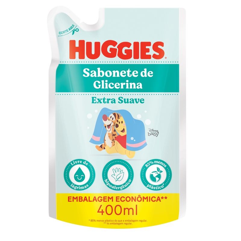 Sabonete Líquido Huggies Refil Extra Suave para bebê 400ml em Oferta na Shopee