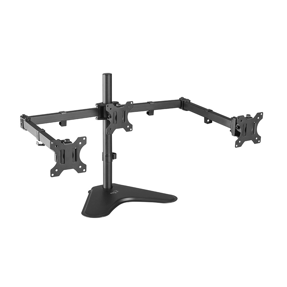 Suporte Ergonômico Articulado de Mesa, 3 Monitores 13" a 27", 7kg por Monitor, Preto, T1236N, ELG