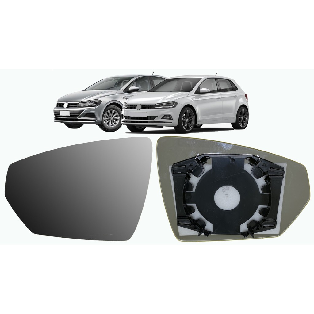 Lente Espelho Retrovisor + Base Volkswagen Polo/Virtus 16-20 (Motorista)