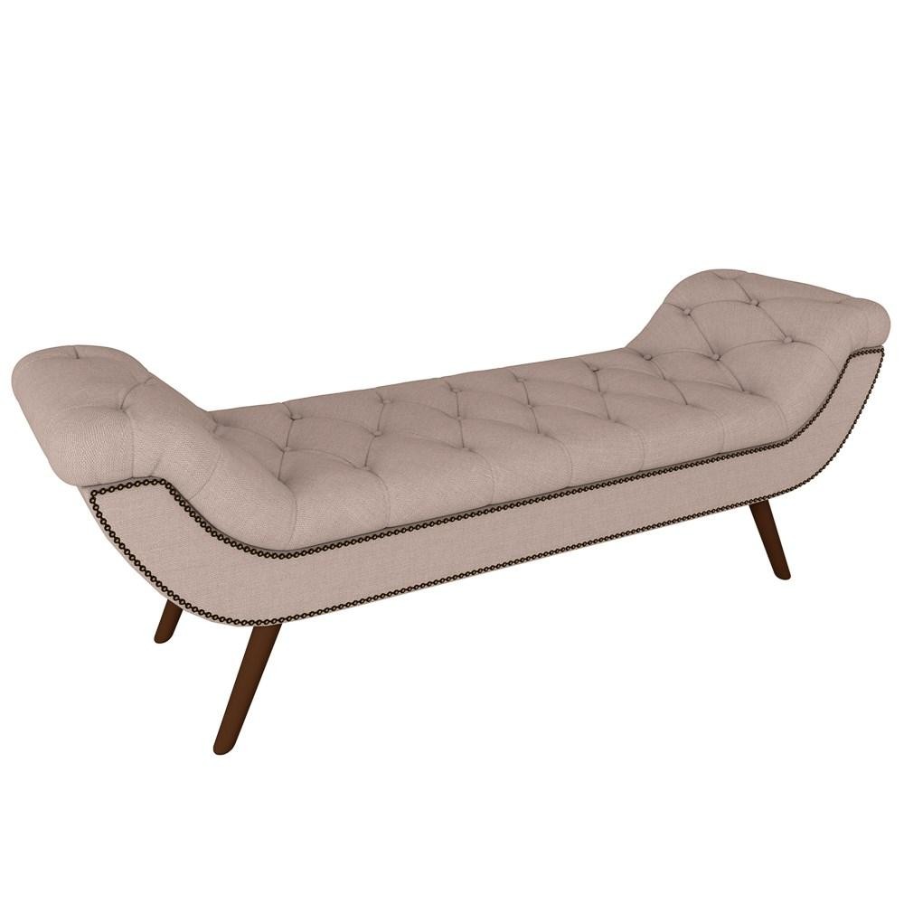 Puff Recamier Calçadeira 195cm Pés Palito Madeira Vêneto Z37 Linho Bege Cru - Mpozenato em Oferta na Shopee