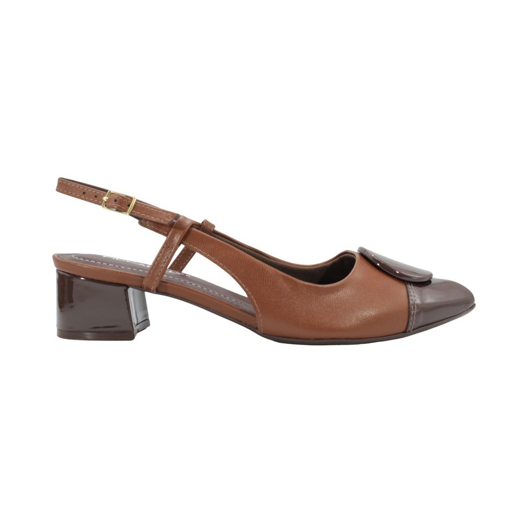 Chanel Piccadilly Slingback Taci Salto Médio Conhaque